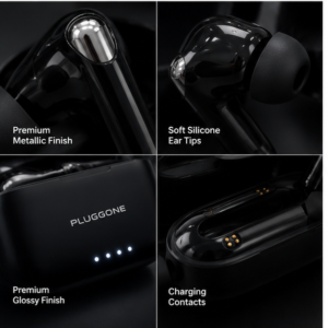 black earphone