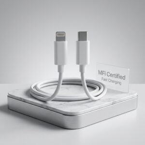 MFi certified lightning cable for iPhone fast charging and safe iOS handshake