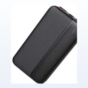Textured diagonal ribbed grip finish on multi port digital power bank