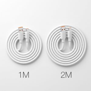 Pluggone white type c cable 1 meter desktop and 2 meter bedside length options