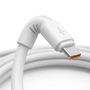 Pluggone white type c cable reinforced strain relief collar withstands 20000+ bends