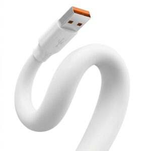 Pluggone white type c cable ultra-thick 6.0mm soft liquid silicone skin-friendly feel